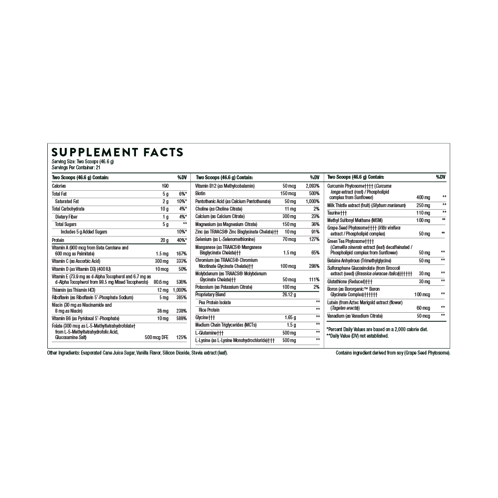 Thorne MediClear-SGS Vanilla Flavored